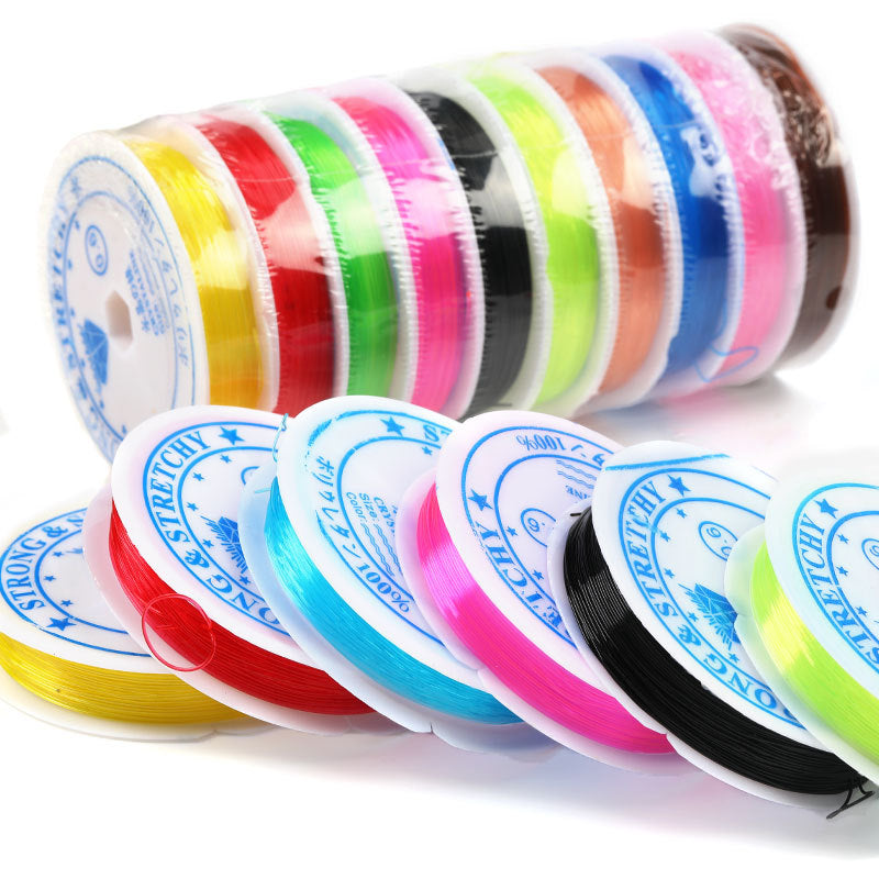 Wholesale 10pcs/ pack Colorful Crystal fishing line elastic line TPU large roll string bead line diy jewelry accessories